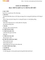 Giáo án Sinh học 7 bài 6: Trùng kiết lị và trùng sốt rét