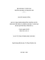 LUẬN VĂN THẠC SĨ KHOA HỌC GIÁO DỤC: QUẢN LÝ HOẠT ĐỘNG BỒI DƯỠNG THƯỜNG XUYÊN CHO GIÁO VIÊN THCS CỦA PHÒNG GIÁO DỤC VÀ ĐÀO TẠO HUYỆN QUỲNH NHAI, TỈNH SƠN LA