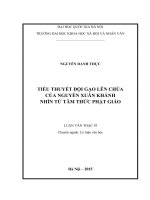 Tiểu thuyết đội gạo lên chùa của nguyễn xuân khánh nhìn từ tâm thức phật giáo 
