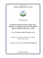 ĐÁNH GIÁ KẾT QUẢ ĐẤU THẦU MUA THUỐC CỦA BỆNH VIỆN TAI MŨI HỌNG TRUNG ƯƠNG NĂM 2012 VÀ 2013