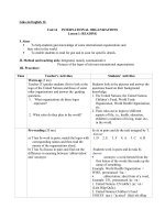 Giáo án Tiếng Anh 12 unit 14: International organizations