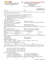 Đề thi khảo sát chất lượng đầu năm môn Hóa học lớp 11 trường THPT Thanh Oai A, Hà Nội năm học 2015 - 2016