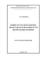 Nghiên cứu xây dựng danh mục hồ sơ và quản lý hồ sơ điện tử tại trường đại học hải phòng 