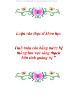 tính toán cân bằng nước hệ thống lưu vực sông thạch hãn tỉnh quảng trị 