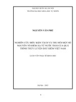 Nghiên cứu điều kiện tách và thu hồi một số nguyên tố hiếm xạ từ nước thải của quá trình thủy luyện quặng đất hiếm việt nam 