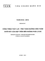 TCVN 9143:2012: Công trình thủy lợi  Tính toán đường viền thấm dưới đất của đập trên nền không phải là đá 