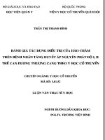 ĐỀ tài ĐÁNH GIÁ tác DỤNG điều TRỊ của hào CHÂM TRÊN BỆNH NHÂN TĂNG HUYẾT áp NGUYÊN PHÁT độ i, II THỂ CAN DƯƠNG THƯỢNG CANG THEO y học cổ TRUYỀN 