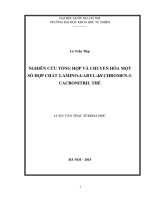 Nghiên cứu tổng hợp và chuyển hóa một số 2 amino 4 aryl 4h chromen 3 cacbonitril thế 