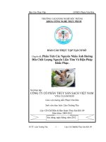 BÁO cáo PHÂN TÍCH các NGUYÊN NHÂN ẢNH HƯỞNG đến CHẤT LƯỢNG NGUYÊN LIỆU tôm và BIỆN PHÁP KHẮC PHỤC 