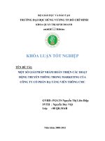 Một số giải pháp nhằm hoàn thiện các hoạt động truyền thông trong marketing của công ty cổ phần hạ tầng viễn thông CMC