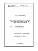 ĐỀ tài HOÀN THIỆN tổ CHỨC và QUẢN lý KÊNH PHÂN PHỐI sản PHẨM của CÔNG TY TNHH THƯƠNG mại DỊCH vụ THIÊN AN lộc 