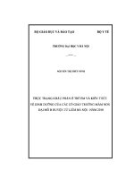 ĐỀ tài THỰC TRẠNG về KHẨU PHẦN ở TRẺ EM và KIẾN THỨC về DINH DƯỠNG của các cô GIÁO TRƯỜNG mầm NON đại mỗ b HUYỆN từ LIÊM   hà nội 