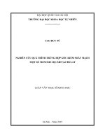 Nghiên cứu quá trình trùng hợp gốc kiểm soát mạch một số monome họ (met)acrylat 