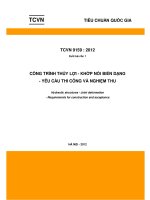 TCVN 9159:2012: Công trình thủy lợi  Khớp nối biến dạng  Yêu cầu thi công và nghiệm thu 