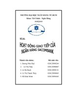 ĐỀ tài HOẠT ĐỘNG GIAO TIẾP của NGÂN HÀNG SACOMBANK 