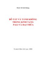 BỒ tát và TÁNH KHÔNG TRONG KINH TANG PALI và đại THỪA 