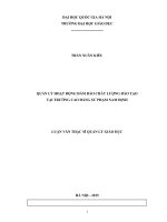 Quản lý hoạt động đảm bảo chất lượng đào tạo tại trường cao đẳng sư phạm nam định 