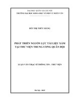 Phát triển nguồn lực tài liệu xám tại thư viện trung ương quân đội 