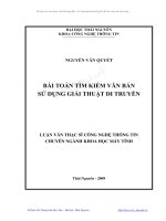 Bài toán tìm kiếm văn bản sử dụng giải thuật di truyền