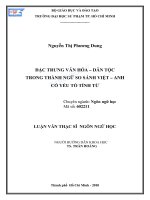 Đặc trưng văn hóa – dân tộc trong thành ngữ so sánh việt – anh có yếu tố tính từ 