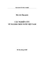 BÁO cáo các NGHIÊN cứu về NGÀNH CHĂN NUÔI VIỆT NAM 