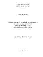 Nâng cao hứng thú và kết quả học tập cho học sinh ở trung tâm giáo dục thường xuyên thông qua hệ thống bài tập chương amin   amino axit   protein 