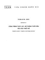 TCVN 4118:2012  Công trình thủy lợi  Hệ thống tưới tiêu  Yêu cầu thiết kế 