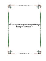 ĐỀ án NGHIÊN cứu NGÀNH THUỶ sản TRONG CHIẾN lược HƯỚNG về XUẤT KHẨU 