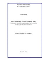 Xây dựng hệ thống bài giảng nhằm phát triển năng lực tự học thông qua dạy học phương trình lượng giác cho học sinh lớp 11 