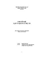 CHUYÊN đề lập và QUẢN lý dự án đầu tư QUÁN CAFE KEM SWEET LOVE COFFEE 