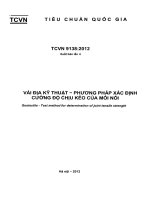 TCVN 9138:2012: Vải địa kỹ thuật  Phương pháp xác định cường độ chịu kéo của mối nối 