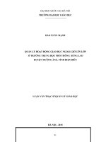 Quản lý hoạt động giáo dục ngoài giờ lên lớp ở trường trung học phổ thông búng lao, huyện mường ảng, tỉnh điện biên 
