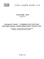 TCVN 8484 : 2010 VẢI ĐỊA KỸ THUẬT – PHƯƠNG PHÁP XÁC ĐỊNH SỨC BỀN KHÁNG THỦNG BẰNG PHÉP THỬ RƠI CÔN