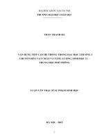 Vận dụng tiếp cận hệ thống trong dạy học chương “chuyển hóa vật chất và năng lượng”, sinh học 11 – trung học phổ thông 