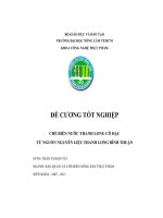 ĐỀ tài CHẾ BIẾN nước THANH LONG cô đặc từ NGUỒN NGUYÊN LIỆU THANH LONG BÌNH THUẬN 