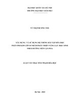 Xây dựng và sử dụng hệ thống bài tập hóa học phần phi kim lớp 10 nhằm phát triển năng lực học sinh theo hướng tiếp cận PISA 