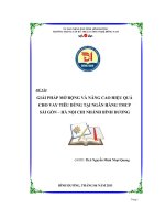 ĐỀ tài GIẢI PHÁP mở RỘNG và NÂNG CAO HIỆU QUẢ CHO VAY TIÊU DÙNG tại NGÂN HÀNG THƯƠNG mại cổ PHẦN sài gòn   hà nội CHI NHÁNH BÌNH DƯƠNG 