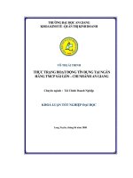 KHÓA LUẬN THỰC TRẠNG HOẠT ĐỘNG tín DỤNG tại NGÂN HÀNG TMCP sài gòn   CHI NHÁNH AN GIANG 