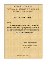 Một số giải pháp nhằm hoàn thiện công tác tổ chức thực hiện hợp đồng xuất khẩu cà phê tại công ty cổ phần xuất nhập khẩu cà phê intimex nha trang