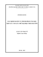 Xác định nguồn và thành phần tài liệu nộp lưu vào lưu trữ đại học thái nguyên 