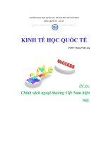 ĐỀ tài CHÍNH SÁCH NGOẠI THƯƠNG của VIỆT NAM HIỆN NAY 