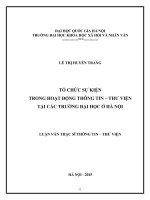 Tổ chức sự kiện trong hoạt động thông tin – thư viện tại các trường đại học ở hà nội 