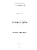 Quản lý hoạt động của tổ chuyên môn ở trường trung học cơ sở vân hà, đông anh, hà nội 