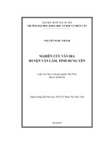 Nghiên cứu văn bia huyện văn lâm tỉnh hưng yên 