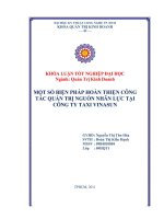 ĐỀ tài một số BIỆN PHÁP HOÀN THIỆN CÔNG tác QUẢN TRỊ NGUỒN NHÂN lực tại CÔNG TY TAXI VINASUN 