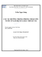 Các xu hướng trong phong trào yêu nước ở nam bộ nửa đầu thế kỷ XX 