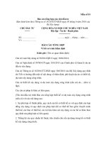 Mẫu báo cáo tổng hợp về hồ sơ trình thẩm định xây dựng công trình