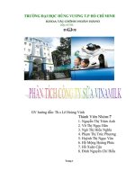 ĐỀ tài PHÂN TÍCH CÔNG TY sữa VINAMILK 
