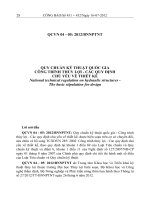 QCVN 04  05 : 2012BNNPTNT : Quy chuẩn kỹ thuật quốc gia  Công trình thủy lợi  Các quy định chủ yếu về thiết kế