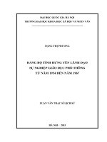 Đảng bộ tỉnh hưng yên lãnh đạo sự nghiệp giáo dục phổ thông từ năm 1954 đến năm 1967 